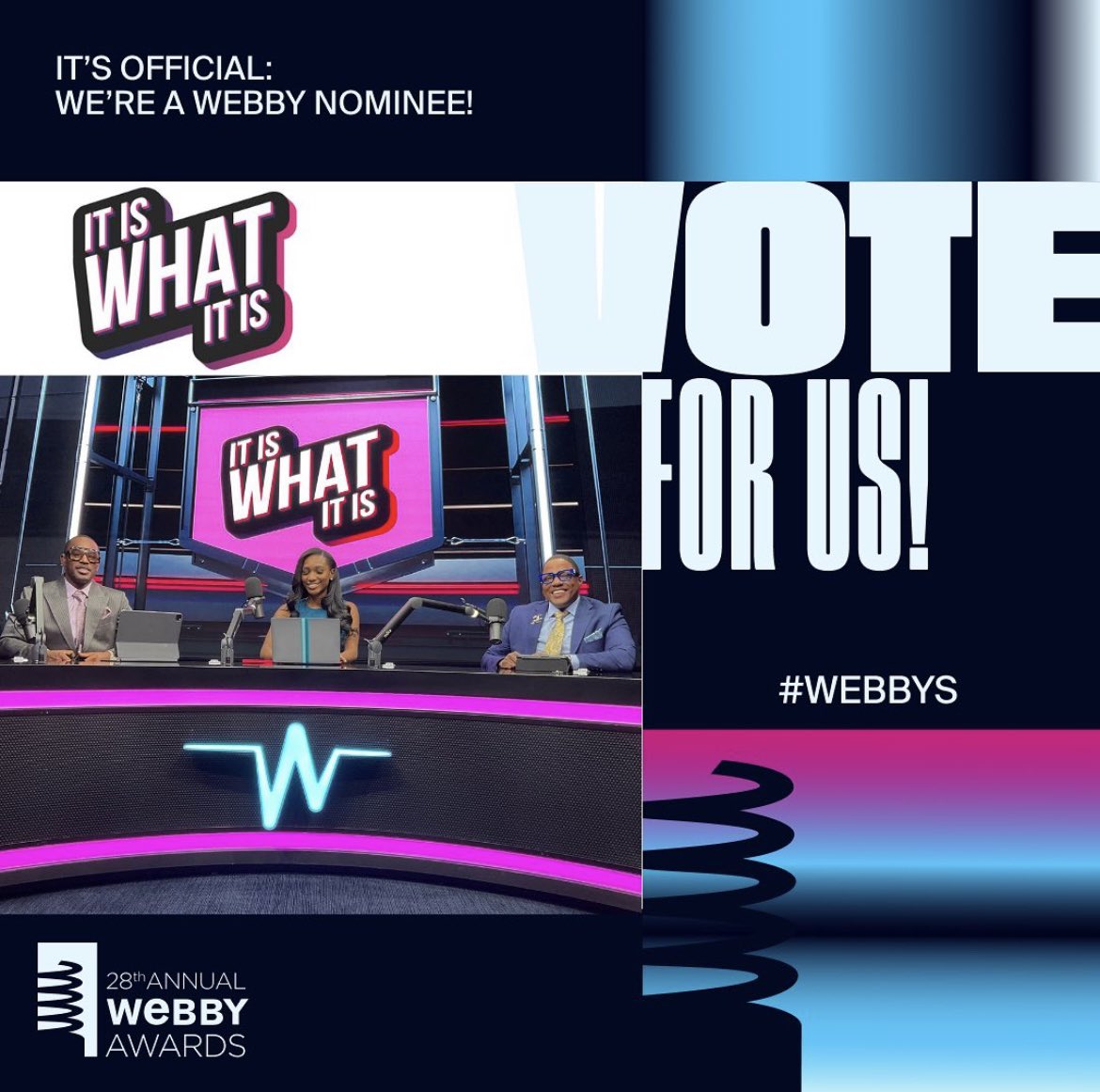 WE GOT OUR FIRST AWARD NOMINEE OF MANY TO COME… WE ARE NOMINATED FOR “THE BEST OF THE INTERNET” & “THE PEOPLES VOICE AWARD” IN THE SPORTS PODCAST CATEGORY… YALL GO RUN THOSE VOTES UP @ vote.WEBBYAWARDS.com WE APPRECIATE THE LOVE & SUPPORT… @TheWebbyAwards