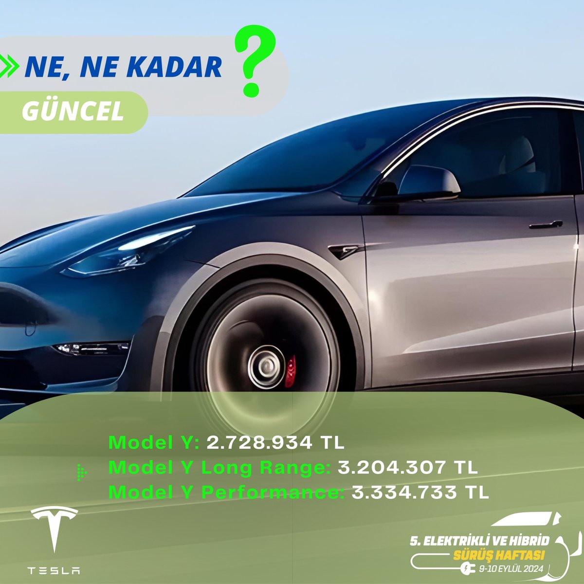 Tesla Model Y Nisan 2024 Fiyatları ⚡️⚡️⚡️ @ehcars #elektriklisürüşhaftası #elektrikliaraba #electriccars #hybrid #Tesla @Tesla