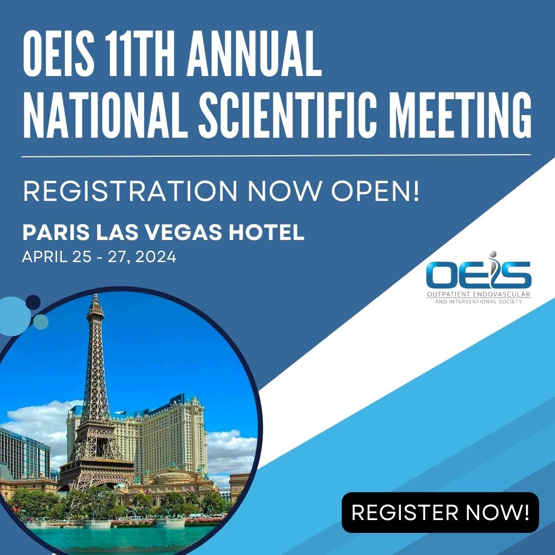 Join us at the OEIS Annual Scientific Meeting at the Paris Las Vegas Hotel from 4/25–27. Get experience with the latest tech and talk with leaders in office-based interventional procedures. Physician members can bring up to 4 associate staff for FREE! bit.ly/43L4zna