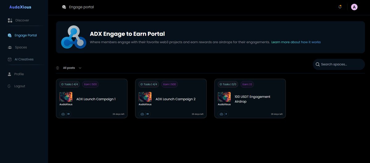 ContributeFi's tweet photo. #AudaXious currently has 3 active campaigns, &amp; more are coming. To maximize your $ADX airdrop, you need to participate in all active campaigns.

PS: The amount of #ADX #airdropped to each participant is proportional to the loyalty points

Participate at: https://t.co/AKMsc9FGbv https://t.co/no2uCc2B63