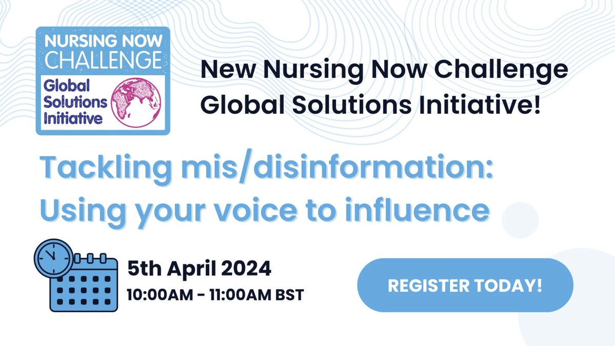 Nurses are among the most trusted health voices. This is why @WHO is joining forces with @NursingNow2020 to tackle #PandemicAccord mis- and disinformation. If you are a nurse, or a friend with a nurse, please check this event: bit.ly/4afU5ia @ProfessorAisha and I look