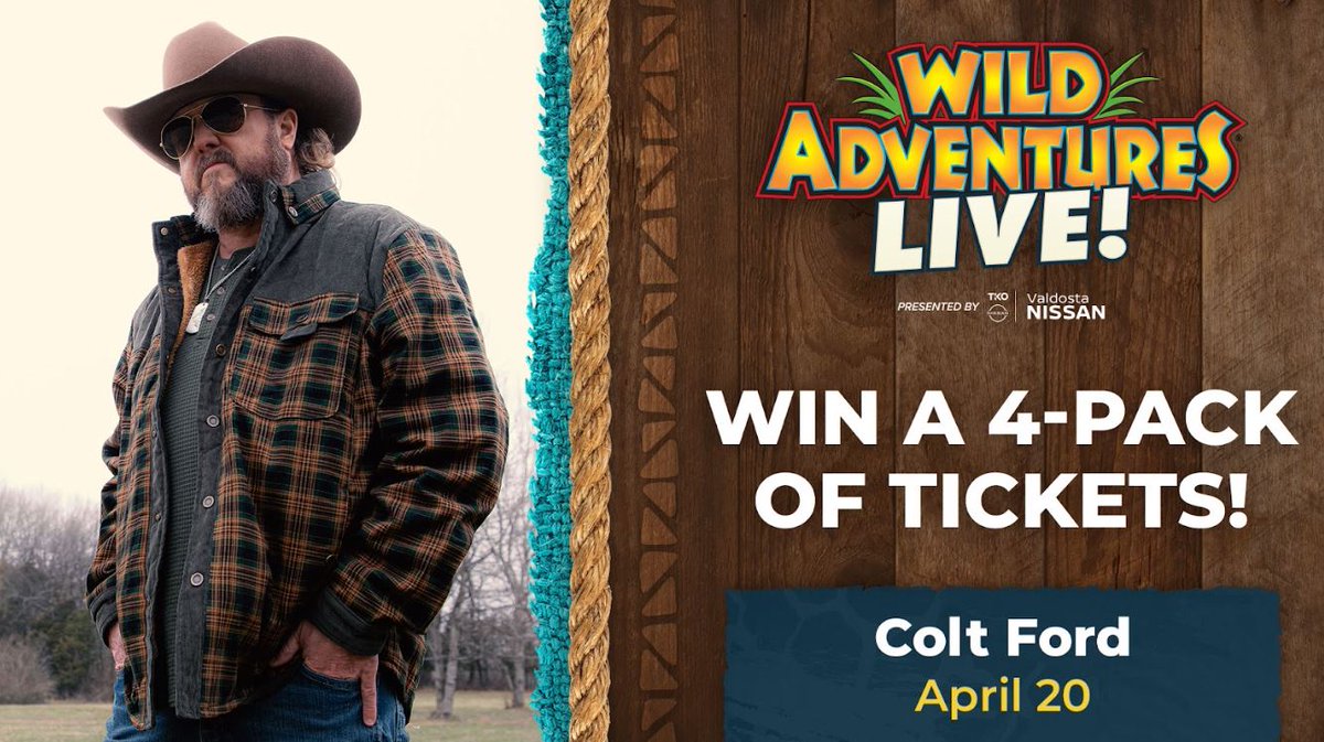 Ride, slide and splash all day, then experience a world-class concert by night only at Wild Adventures! Listen for your chance to win a voucher good for 4 people to see Colt Ford on 4/20 at Wild Adventure Theme park 991wqik.com for another chance to win!