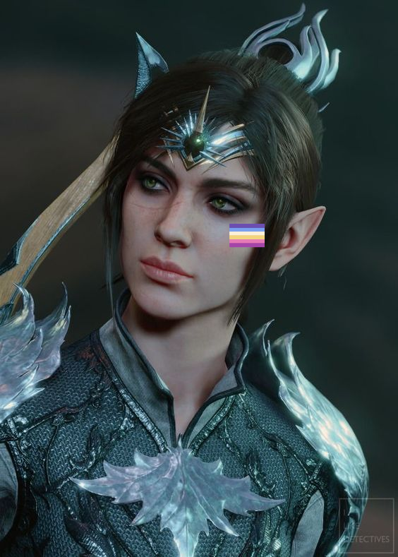 cf2tmascotd's tweet photo. Today's transmasc of the day is Shadowheart from Baldur's Gate 3! She is a genderfluid transmasc who uses she/any! https://t.co/tv6pcMht9E