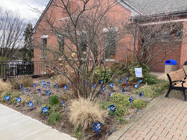Thank you to our new friends at the Bernardsville Public Library for 'planting' a pinwheel garden and showing support for children and families. #CAPMonth2024