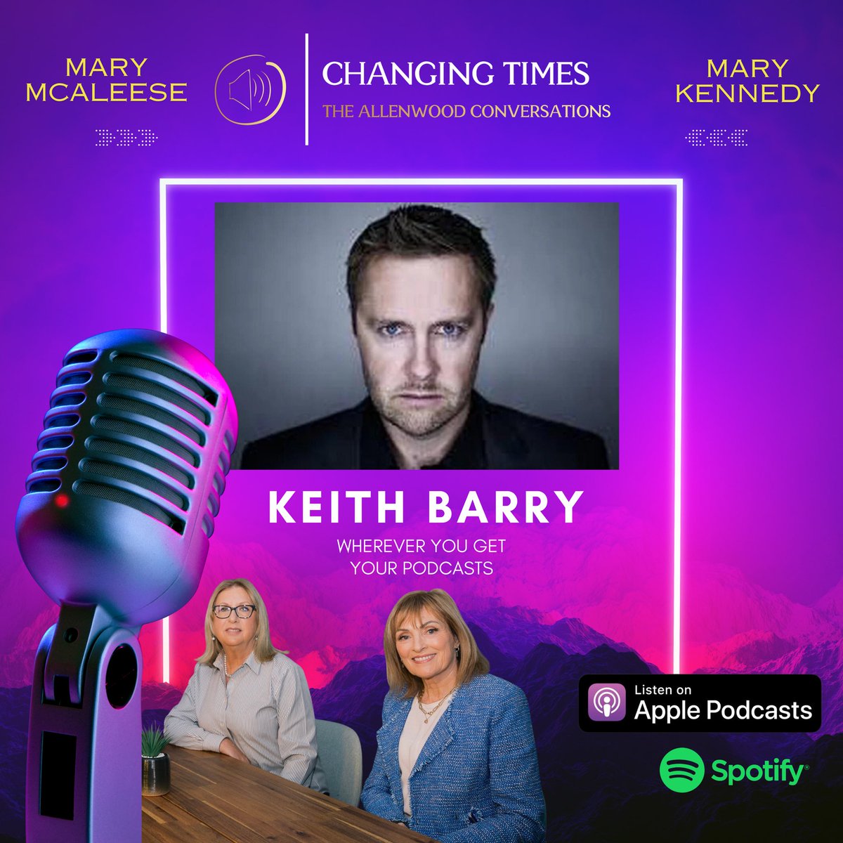 An extremely open @KeithpBarry talks to @KennedyMary and Mary McAleese about personal experiences including the car crash that nearly lost him his leg, his intense dislike for injustice & bullying and our harmful online habits. Listen at link.chtbl.com/hLQxqf6N