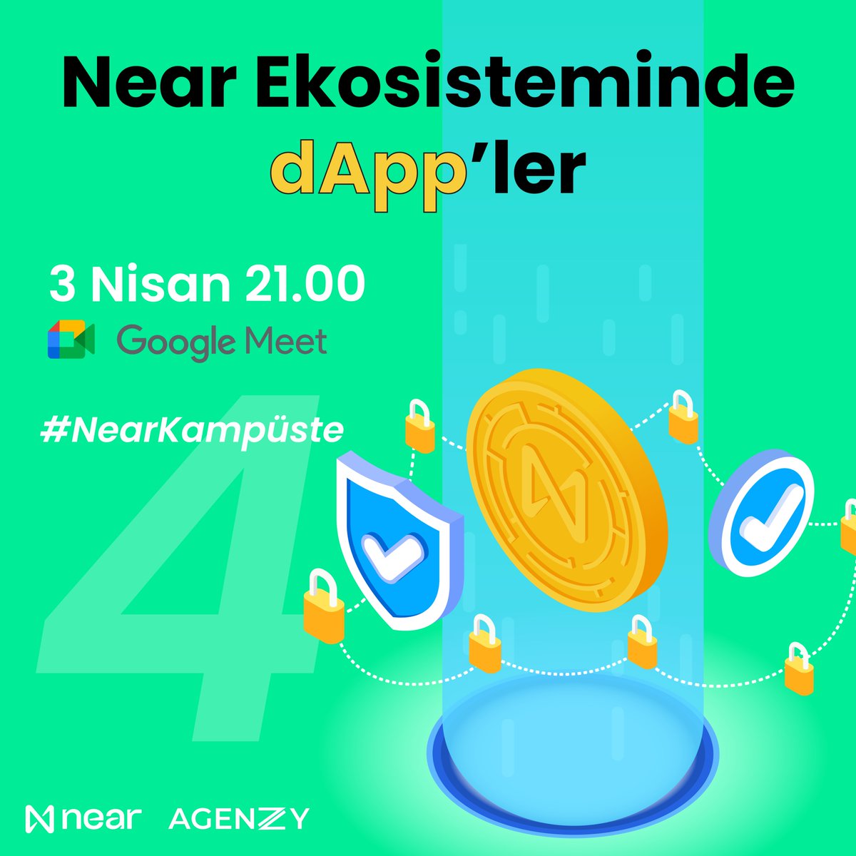 #NearKampüste Kampanyamızın 4. Etkinliği Sizlerle! 🚀

Bu özel online etkinlikte, Near Ekosistemi'nde yer alan dAPP'lerin dünyasına dalıyoruz! 🌐 Nasıl yaratıldıklarını ve hangi ihtiyaçlara cevap verdiklerini keşfedeceğiz.

Blockchain ve Near'a ilgi duyan herkesi, yarın akşam