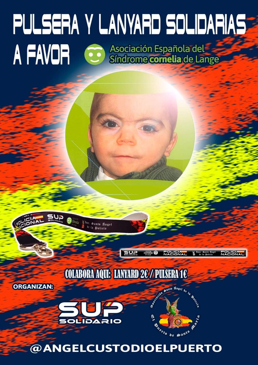 supcadizpro2019's tweet photo. El @supcadizpro2019 y la @SantoAngelPto #PuertoSantaMaria estamos  realizando una campaña 🔝🫵🏽🙏🏽 para ayudar🫂💝 🆘👐 a la asociación @CorneliaEspana #EnfermedadesRaras con la venta de pulseras y colgantes📿 #PoliciaNacional 👮🏽‍♂️🚔🚨🚓https://t.co/LGJhRSUwKe https://t.co/kNXlKW0OEX