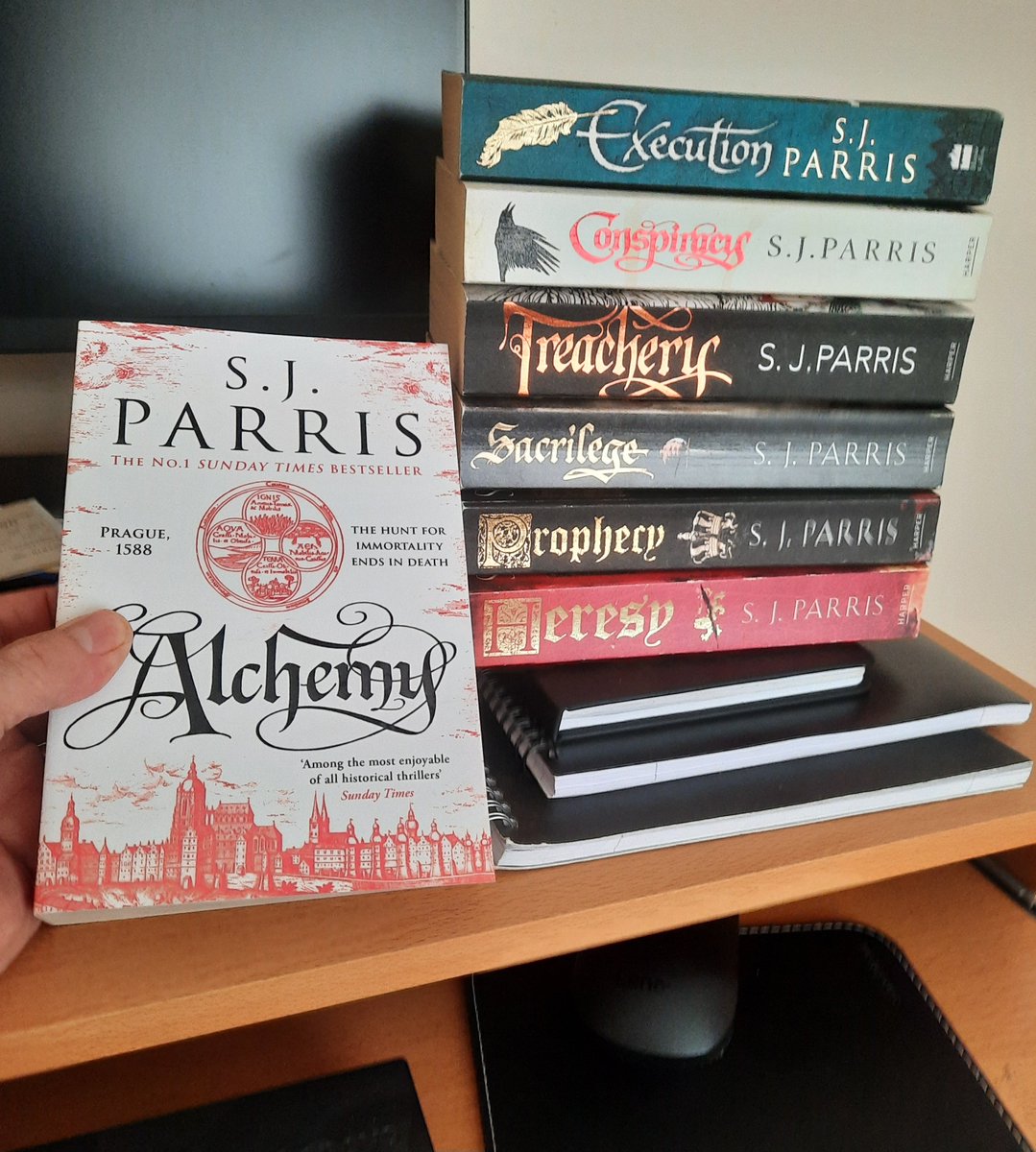 Yes! Alchemy has arrived to bring us up to date with the BRILLIANT Giordano Bruno series by @thestephmerritt writing as SJParris. We love her books - I can't wait to start this one tonight!