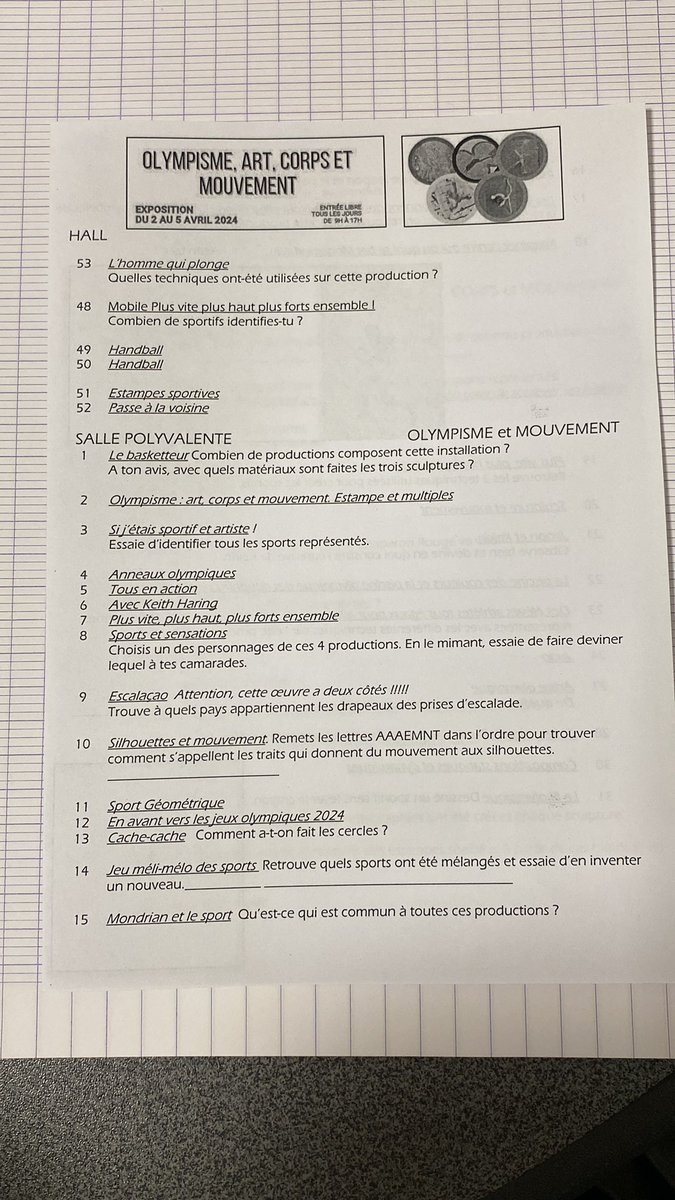 CRCNoidans's tweet photo. Olympisme, art corps, et mouvement : 3395 élèves de Haute-Saône s’emparent d’un projet ambitieux pour @Paris2024 grâce au travail des enseignants. Mme Millerand (IEN) et Mme Cely (conseillère pédagogique) présentent une exposition remarquable  @DSDEN70 et l’@vesoul_and_co https://t.co/PTVROeSHHE