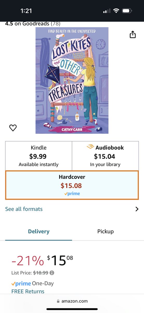 School budgets are getting cut, librarians and teachers struggle to afford new books. So—I wanted to mention that LOST KITES AND OTHER TREASURES is on sale today at Amazon. 21% off! It’s a great day to get over there and order your hardback copy. 🙂 TIA. #mglit #kidlit