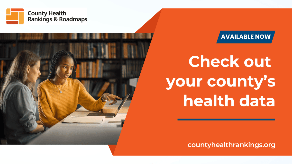 Our friends at <a href="/CHRankings/">County Health Rankings & Roadmaps</a> recently released new data &amp; tools showing the health of every county in the country! Check out countyhealthrankings.org to see how you can support health and equity in your community. #CountyHealth