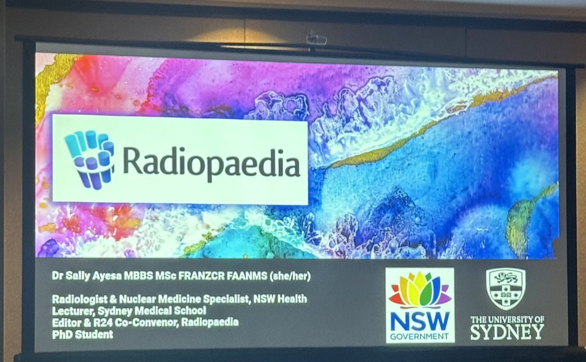 Excited for the @AMSERRads Ignite Session happening now in Arlington on 3rd Floor. First up is Dr. Sally Ayessa speaking about @Radiopaedia! #AUR24 #radiology