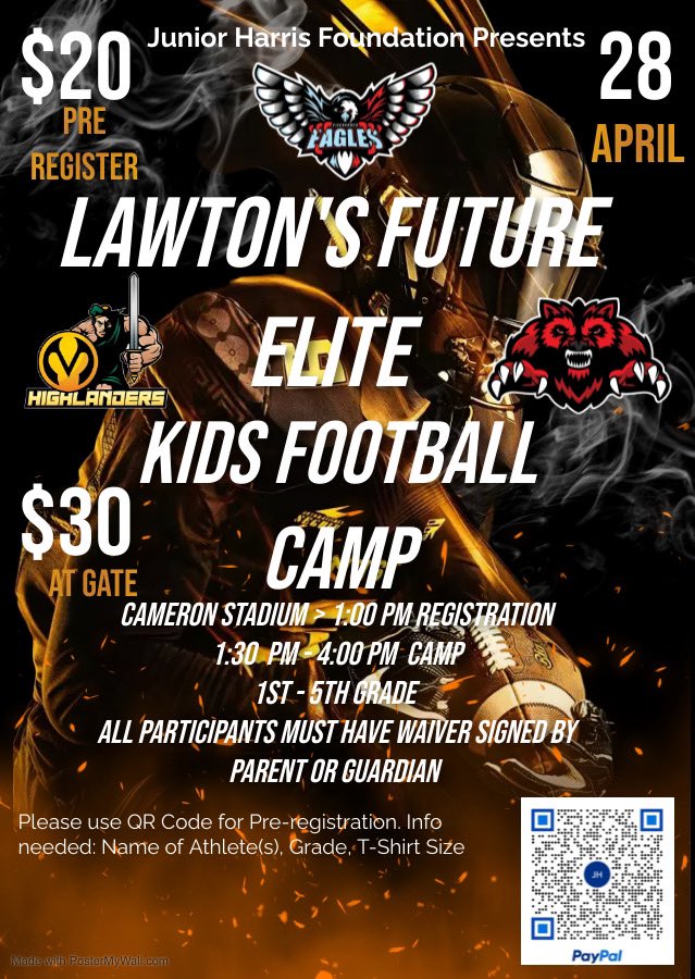 It’s that time of year again!!! And y’all know we gotta start with the youth!! Lawton and Surrounding areas!!!