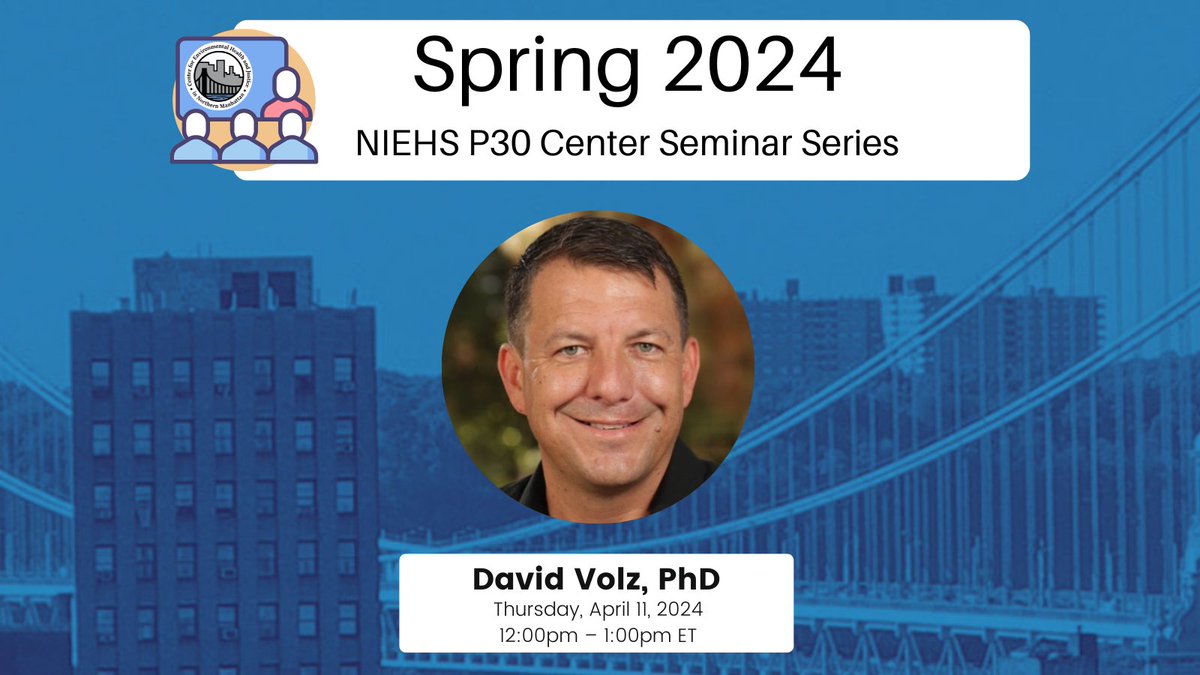 🗣️ Join us on 4/11 for the NIEHS P30 Center Spring Seminar on 'Human Exposure and Health Effects of Organophosphate-Based Flame Retardants.' We're thrilled to have Dr. David Volz from @UCRiverside as our esteemed speaker. Don't miss out!: mailchi.mp/11e2350de1f5/d… #NIEHS_EHSCC