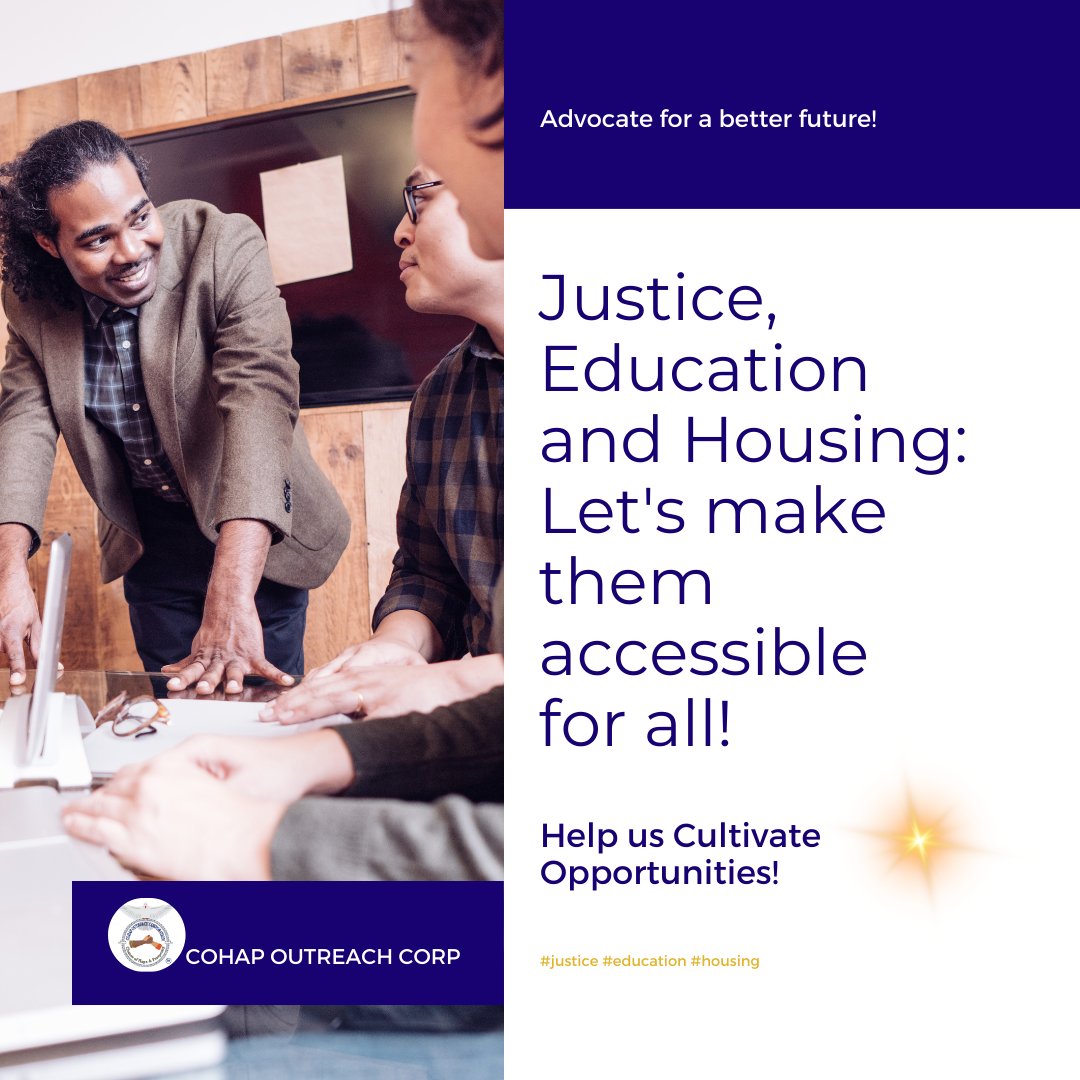 🌷 Celebrate spring renewal! Join #COHAPOUTREACHCORP advocating for #justice, #education, and #housing. Every individual deserves to blossom and thrive. Help us Cultivate Opportunities!

#SpringRenewal #COHAPAdvocacy #OpportunityForAll #JusticeForAll #COHAPCares 🌈❤️🌞🌈💪🤝📚💙