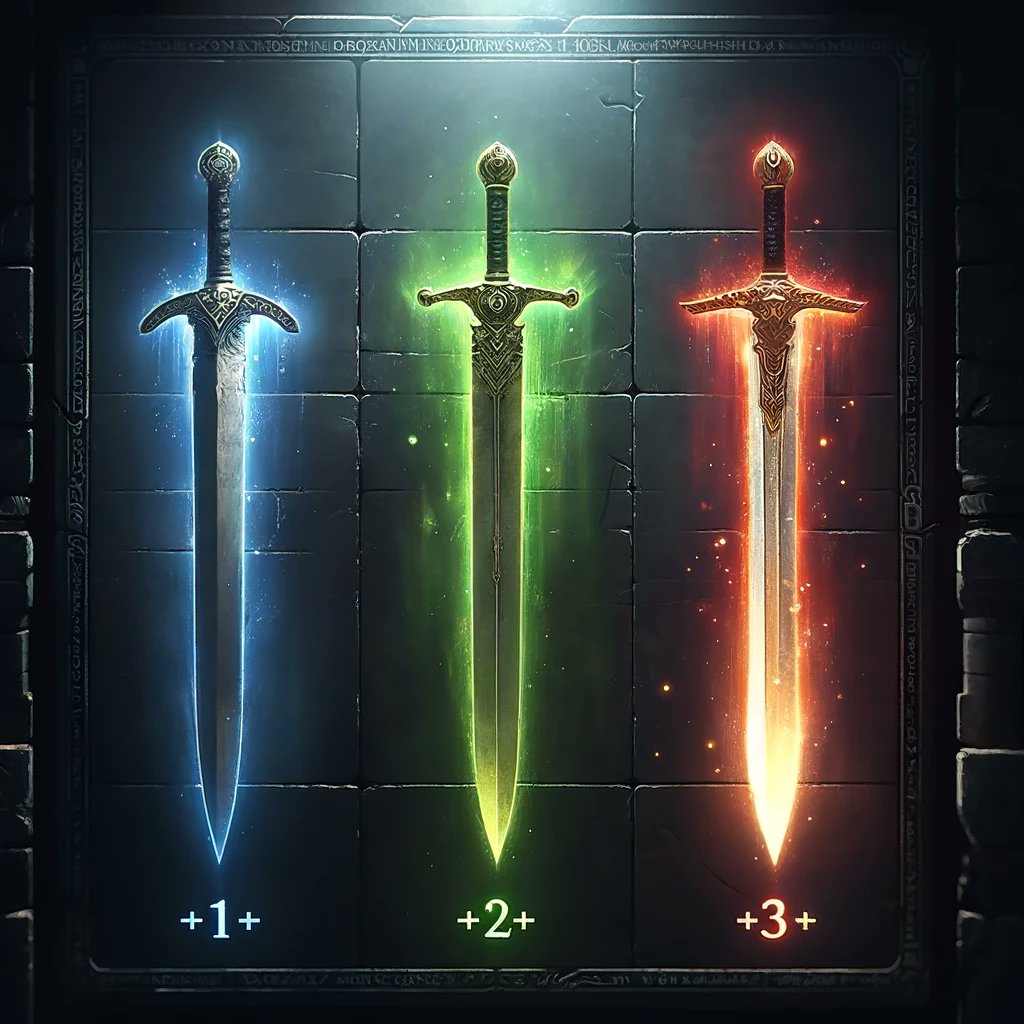 CreaturesChrons's tweet image. Riddle me this, players of Creatures &amp;amp; Chronicles! 🗡️ For #TriviaTuesday, tell us: What powers do the enchanted Longswords bestow upon their wielders? Is it A) +# to Hit, B) +# to Damage, or C) Both? Reply with your lore knowledge! #RPGTrivia #CreaturesChronicles