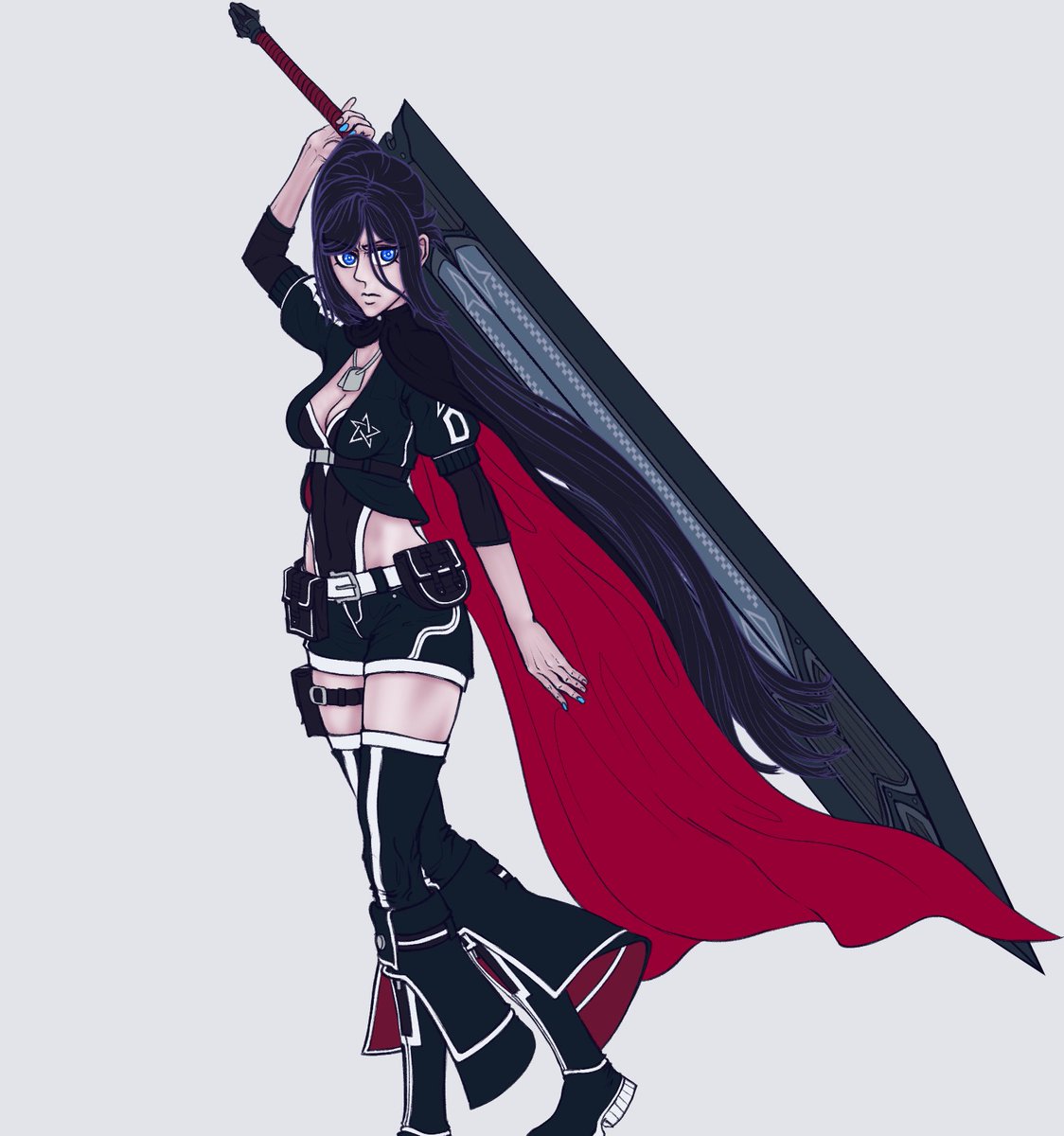 I've been meaning to do some drawings with her weapons, I at least got the CLANGer out of the way.