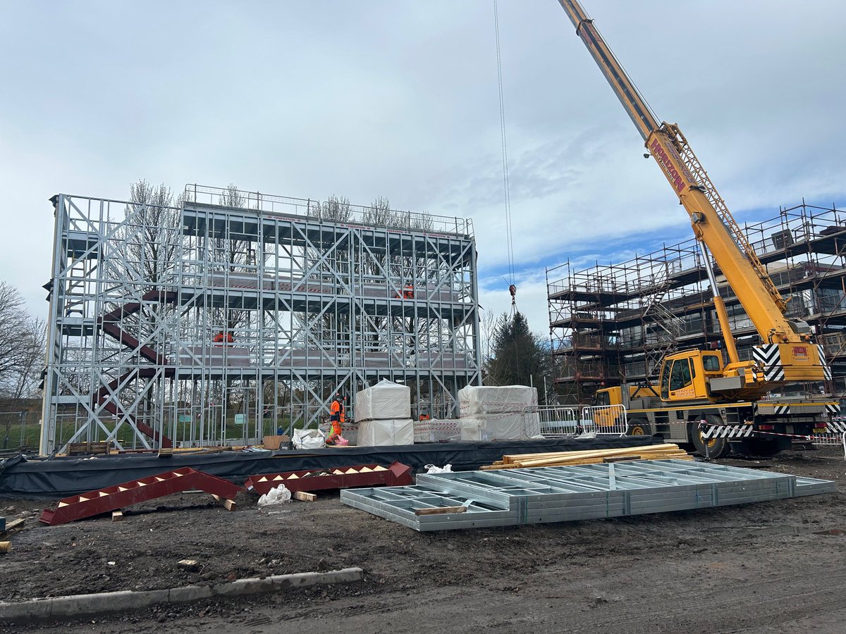CCG_Scotland's tweet photo. An innovative light gauge steel frame is being used as a complementary measure to our enhanced #timbersystems in Milton, north Glasgow where we are creating 48 #affordablehomes for @GlasgowHousing & @LowtherHomes
✔️ quality
✔️ efficiency
✔️ added value https://t.co/FUrGKpQhWF