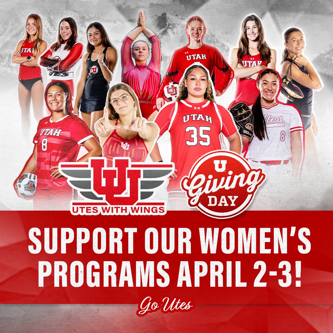 We invite our Utah women's soccer family to contribute to Utes with Wings, a program supporting all Utah women’s varsity sports, during U Giving Day April 2-3! Donate here: givingday.utah.edu/r/t5o-iK9oI #UGivingDay #UtesWithWings