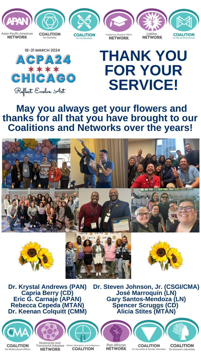 Join us in thanking and celebrating Chairs from our Coalitions and Networks who are transitioning out of active service this year. Thanks for all you have done for your entity and our space over the years!