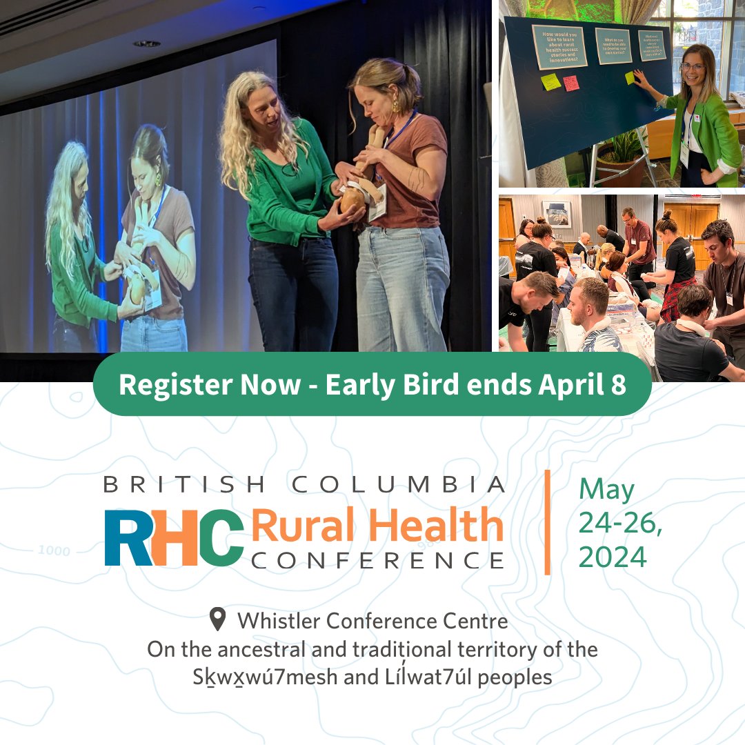 Embrace the excitement, learning & camaraderie that makes #BCRHC so exceptional! ⁠Join us May 24-26 in Whistler, for an amazing line-up of speakers, workshops & rural connections. 

Early bird registration ends April 8 ubccpd.ca/learn/learning…