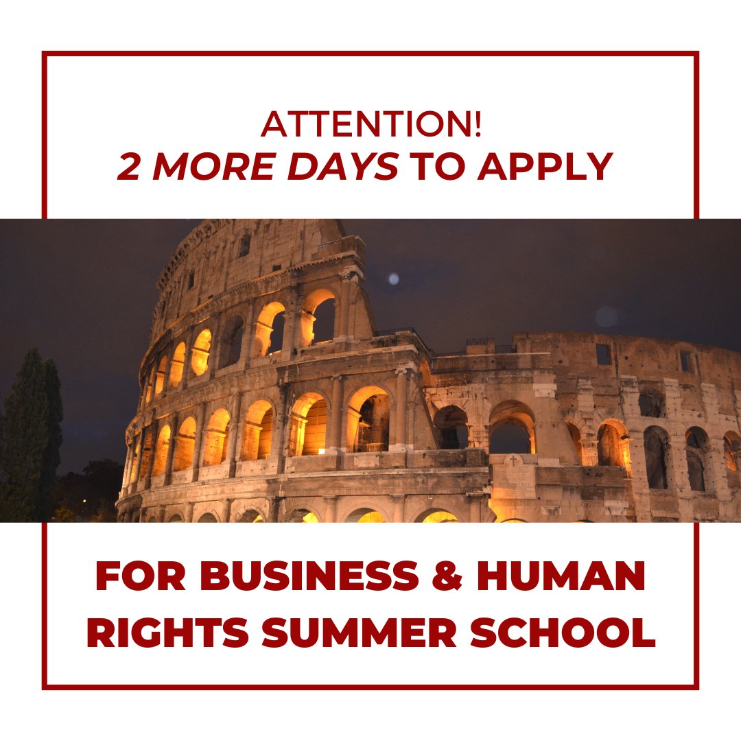 In #2 days the applications for our #BHRSummerSchool2024 are over. Visit our website lnkd.in/dWMmWYpE to apply and save your spot in the 7th edition of the #BHRSummerSchool. #BHR #duediligence #sustainability