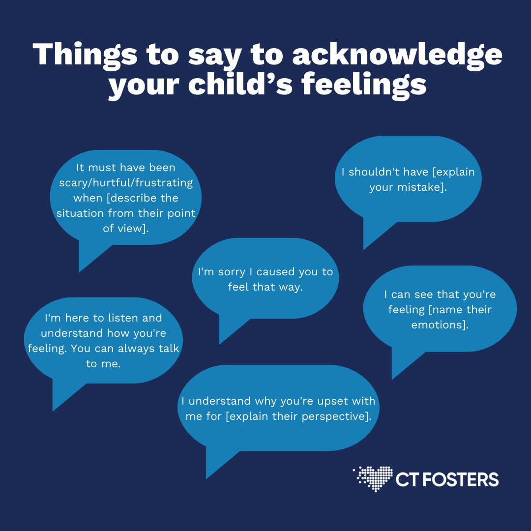 When children believe that their emotions are seen and heard, they learn to not just make mistakes but to learn & grow from them. Letting them know we're not perfect helps build a safe space for them to make mistakes and grow too. #CTDCF #FamilyLife #CTFosters #ParentingTips