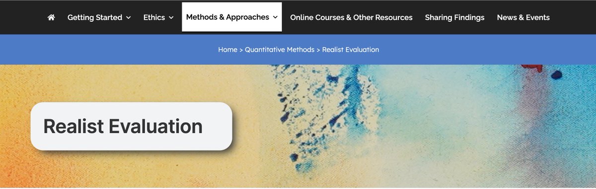 📌Interested in Realist Evaluation? I updated our @kcsamh Research Methods Toolkit site with new resources generously provided by Iveta Tsenkova. You can learn more about Realist Evaluation here: researchmethodstoolkit.com/quantitative-m…
#methods #research #RealistEvaluation #ResearchMethods