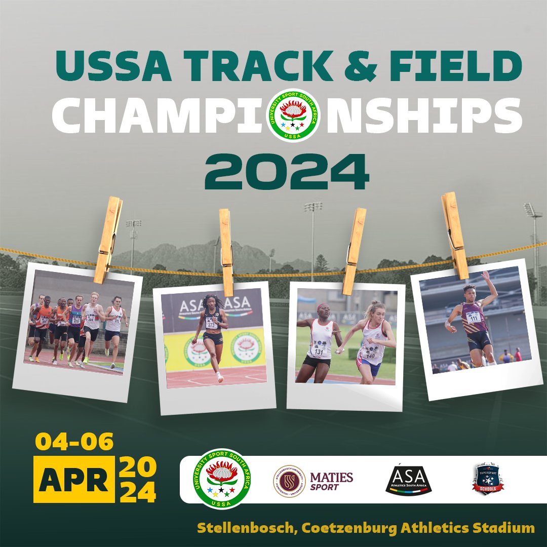 2024 USSA Athletics Championships Stellenbosch is where dreams will unfold and records will be broken!💨💣 Expectations are high as the USSA Track & Field Championships mark 2 days before the start of competition. Better get ready to witness the wonder!🤩 #USSAAthleticsChamps