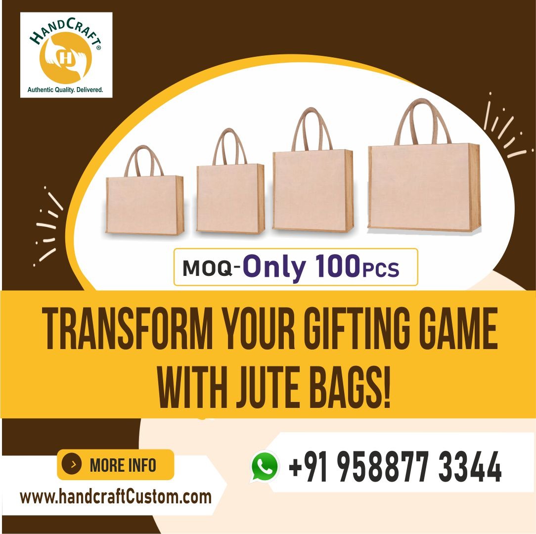 Looking for a green way to impress your clients? 🌿 

Try HANDCRAFT's Eco-Friendly Plain Jute Bags! Elegant, affordable (₹50 - ₹85) and eco-conscious! 🌱

handcraftCustom.com

Minimum order: 100 pcs. Elevate your brand sustainably!

🍃 Order now!