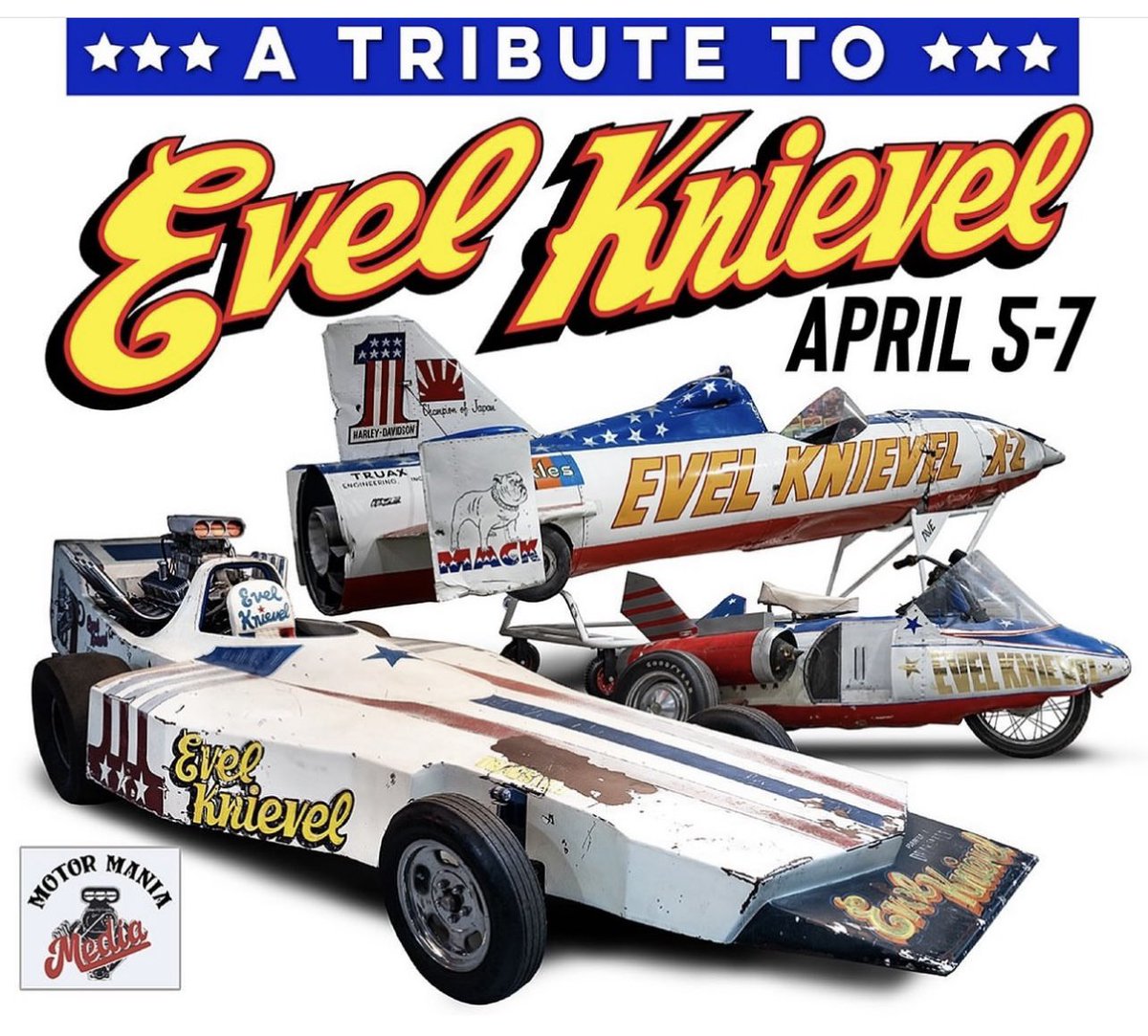 evelknievel's tweet photo. Next Stop Salt Lake City, Utah! Join us this weekend at the 49th annual Autorama at the Mountain America Expo for an unforgettable tribute to Evel Knievel! See you there! #autorama #autorama2024 #evelknievel #utah #saltlakecity #motormania https://t.co/CotuKDk9ej