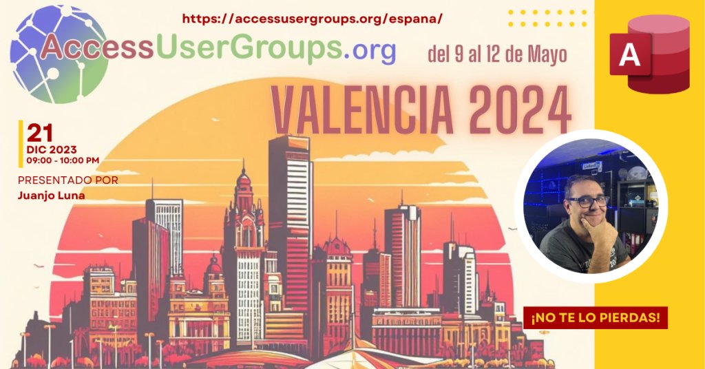 AUGEspana's tweet photo. VALENCIA 9-12 Mayo.
A falta de algunos rezagados ya somo 36 participantes confirmados: 5 MVP, 18 ponentes, 3 tecnologías, 5 talleres, 8 ponencias.
Todavía quedan plazas para las sesiones 👉 https://t.co/SrwIPpzvtl
#MicrosoftDatabase #MicrosoftSpreadsheet #DEVelopersHUT #MSAccess https://t.co/sCIxnBqvrO