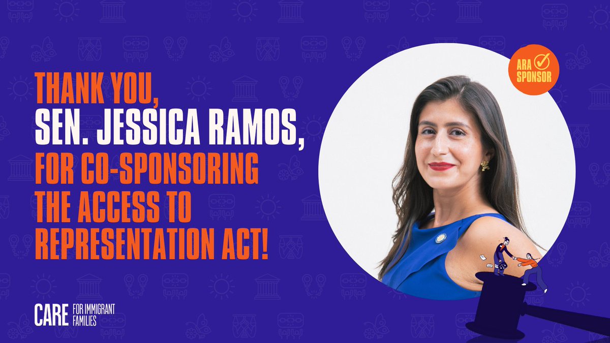 Thank you, @jessicaramos for your support to the @care4immigrants Campaign & sponsoring the #AccesstoRepresentation Act! We need your help securing a $150M investment in immigration legal services in the final NYS Budget to advance fairness & help #NY families stay together!