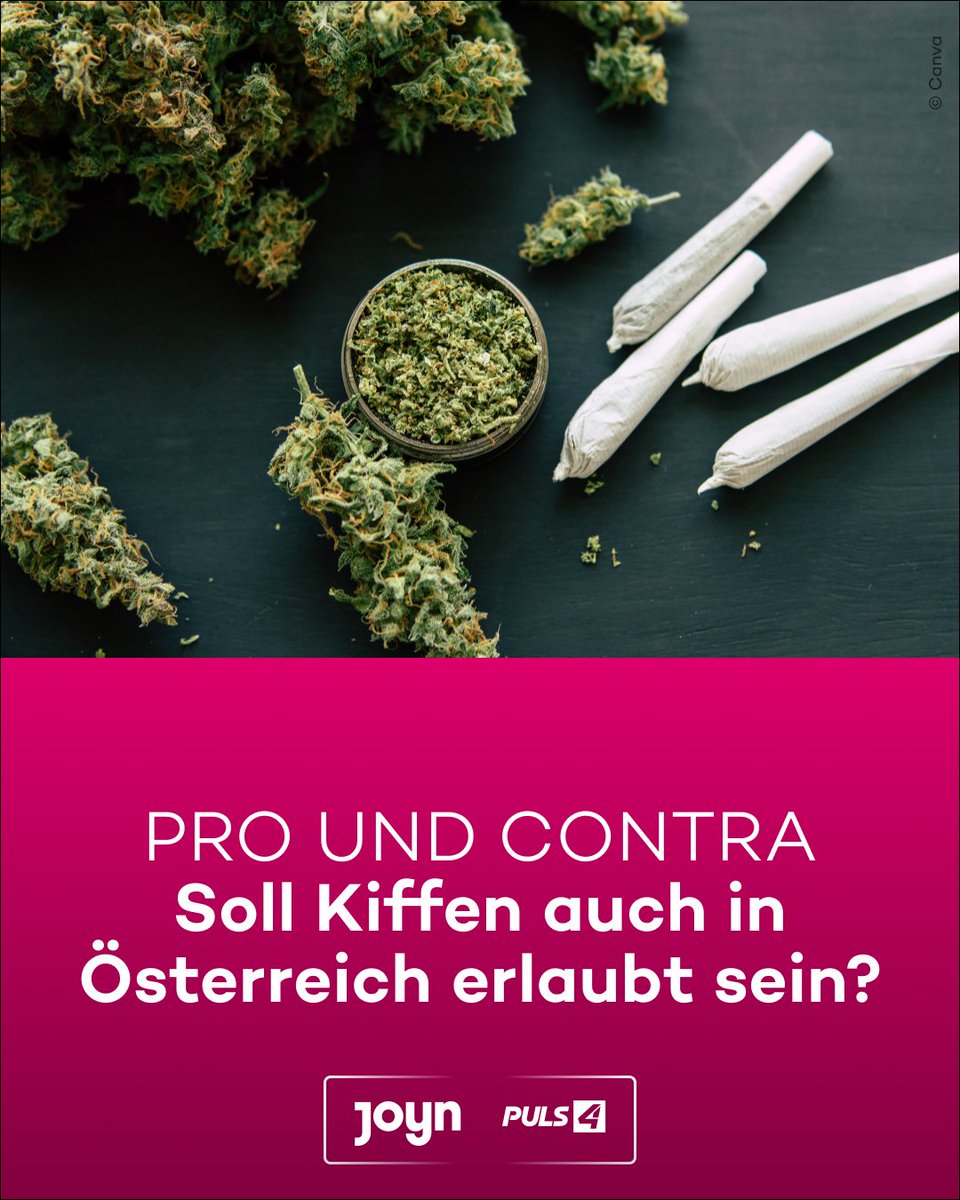 Diese und andere Fragen werden heute um 22:55 bei Gundula Geiginger im #ProContra-Studio diskutiert. Mit dabei: @l_sachslehner, @R_Schallmeiner, @hanfminister, Arkadiusz Komorowski und @fluxusfilm. Heute, 22:55 Uhr @joynoesterreich & PULS 4 #JOYN #JOYNAT #Diskussion