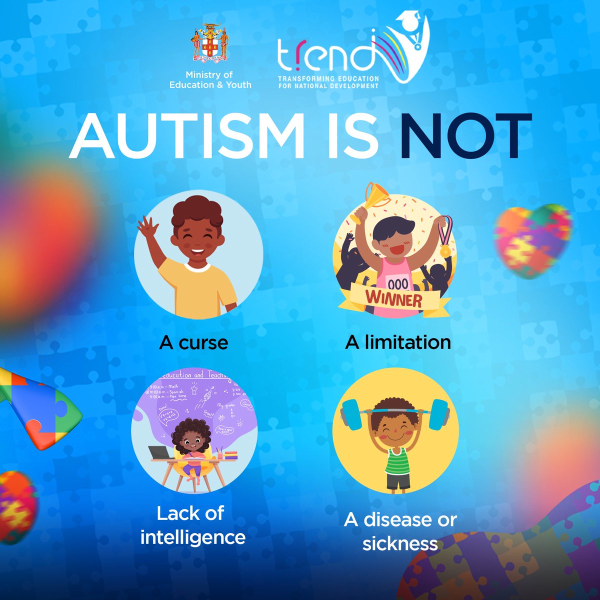 Join us in celebrating World Autism Day! Together, let's foster understanding, acceptance, and inclusion for individuals with autism. #TREND #MoEY #WorldAutismAwarenessDay