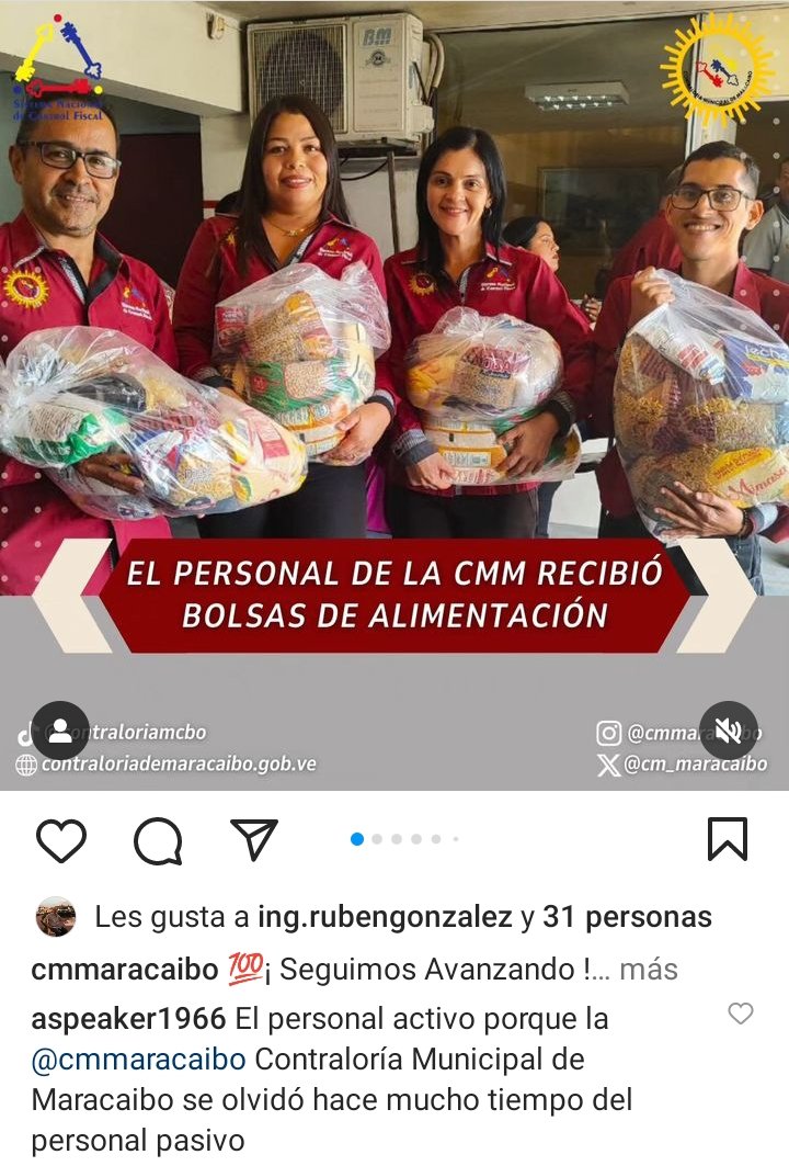 La Contraloría Municipal de Maracaibo se llena la boca en decir el personal ya que los pasivos también son de la familia CMM #CONTRALORÍAMUNICIPALDEMARACAIBO NI POR EL MES DEL ANIVERSARIO #HACEMUCHOTIEMPOFUEOLVIDADOELPERSONALPASIVO <a href="/NicolasMaduro/">Nicolás Maduro</a> <a href="/TarekWiliamSaab/">Tarek William Saab</a>