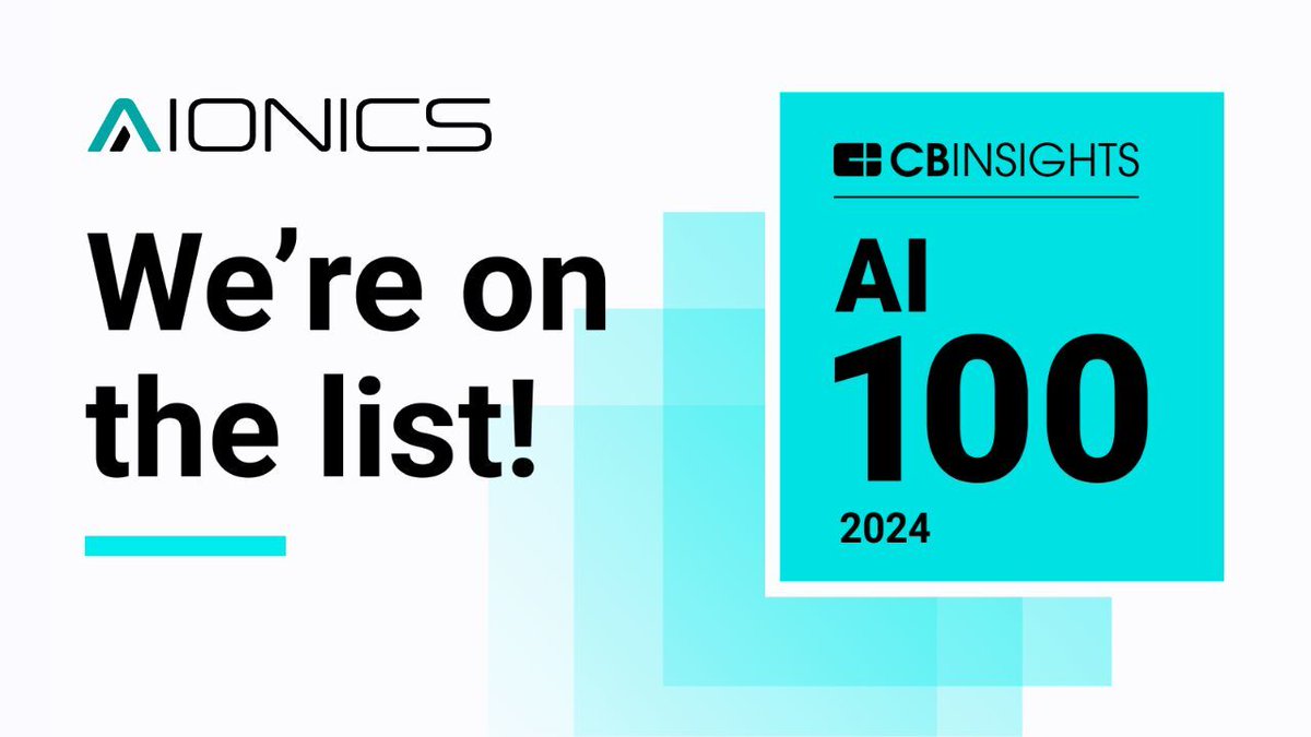 Aionics has been named to @CBinsights AI 100 this year along with @OpenAI, @AnthropicAI, @databricks, and others. The #AI100 recognizes the 100 most promising private AI companies. Read more on our website: aionics.io/aionics-named-…