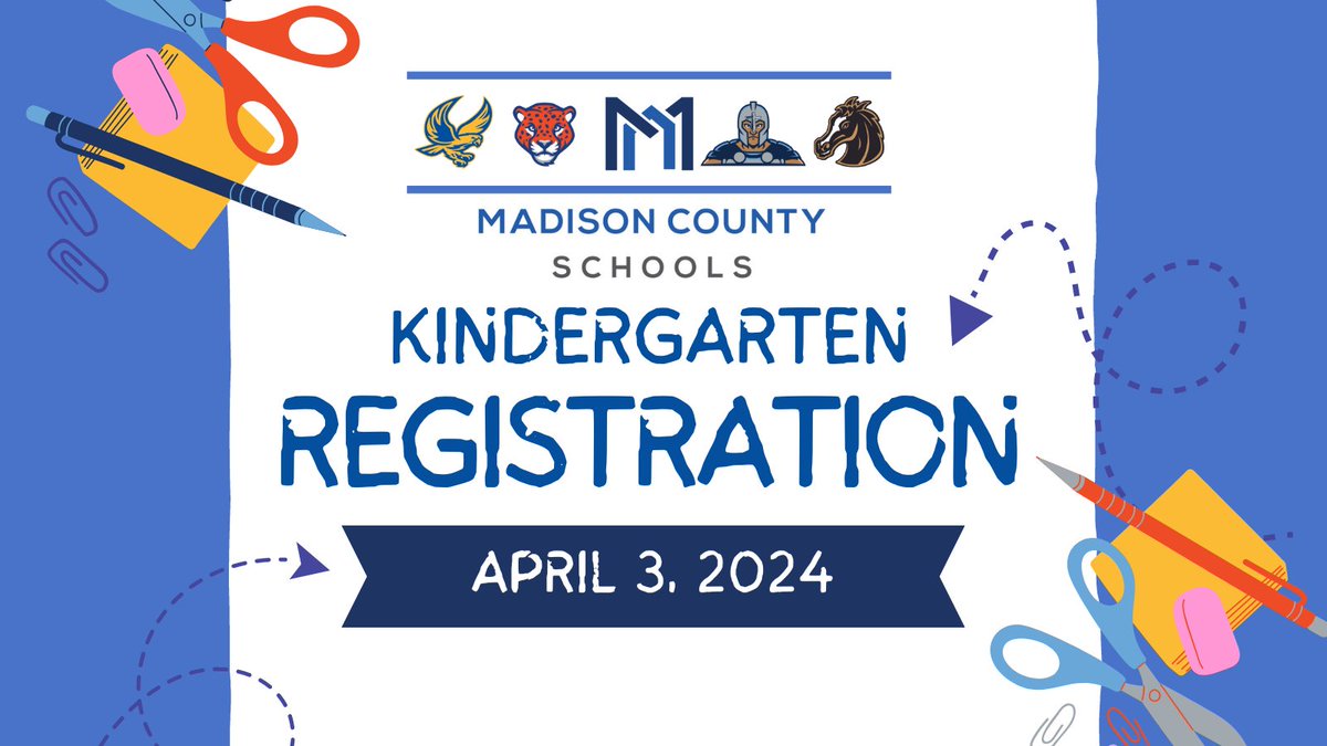 The big day is almost here! Kindergarten Registration is Wednesday, April 3! Check the list of what to bring and find out details about this special day for your rising kindergartener here: madison-schools.com/domain/2327
#MarkOfExcellence #MovingTheMark #CreateCollaborateCommunicate