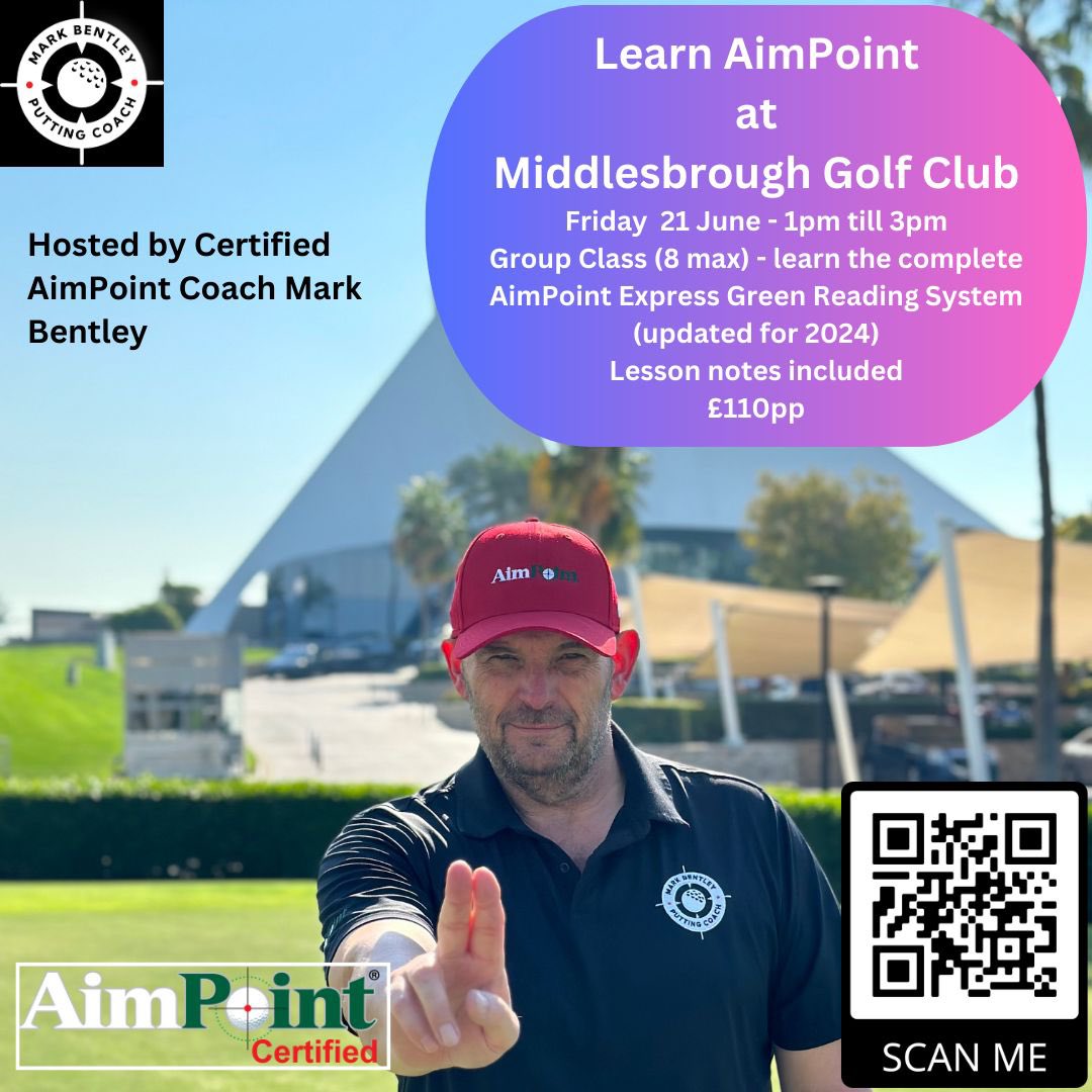 Want to Learn <a href="/AimPointGolf/">AimPoint Golf</a> Look no Further Mark Bentley, Certified Aimpoint Instructor is back <a href="/MGC1908/">Middlesbrough Golf Club</a> on 21st June ‘24. To book your place follow the link below:

app.aimpointgolf.com/clinic/11505