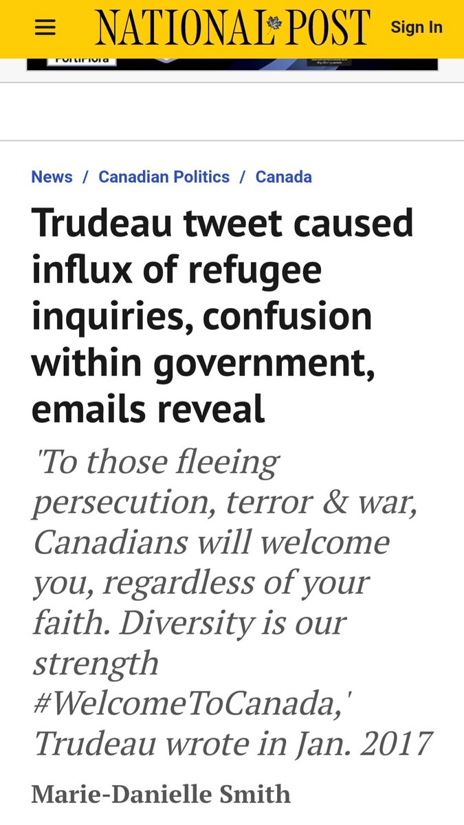 Trudeau acts as if he has no idea what he & his own Liberal gov. have been doing for the past 8 years. It was Trudeau who removed the VISA requirement on Mexican visitors, ignored the Roxham Rd. illegal entry problem for years, not to mention his 2018 tweet. This is all Trudeau.