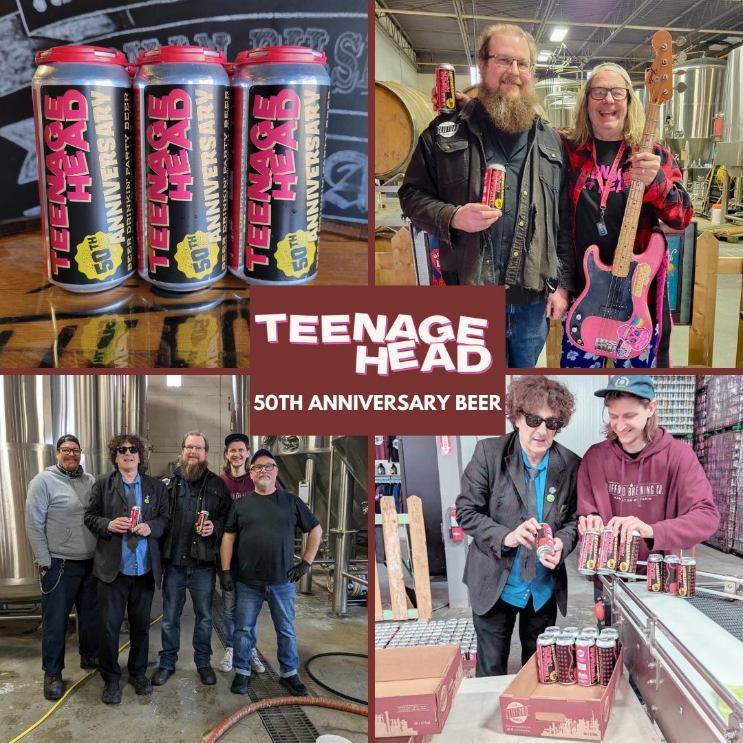 The wait is over! Our #TeenageHead 50th Anniversary beer is now available at the brewery and our online store. Make sure to get your tickets for the concert this Sat, April 6th at Carmen's. #HamOnt <a href="/DaveRave/">Dave Rave</a>