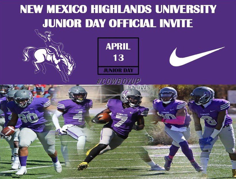 Thank you @NMHUcoachrhud for the junior day invite! can’t wait to check out the campus! 
<a href="/vvhsfootball/">Volcano Vista HS Football</a> <a href="/CoachWallin/">Chad Wallin</a> <a href="/CoachSitdikov/">Bulat Sitdikov</a> <a href="/PrepRedzoneNM/">Prep Redzone New Mexico</a>