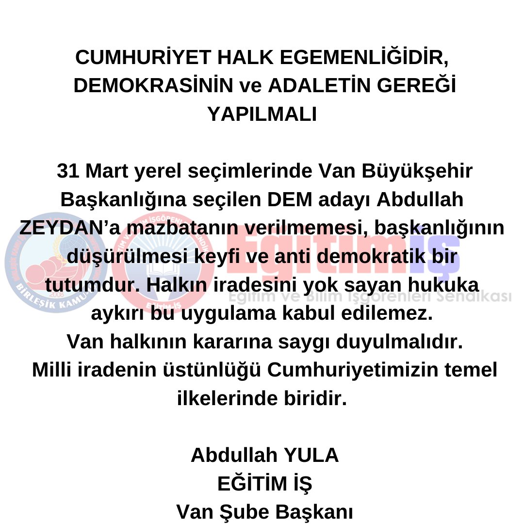 Eğitim İş Van Şube Başkanlığı (@egitimis_van) on Twitter photo 2024-04-02 17:52:58