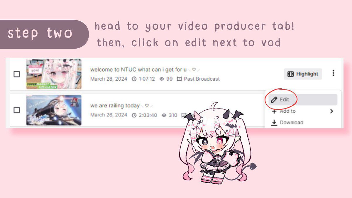 yumezukiyomi's tweet image. — for Twitch Streamers / Vtubers 🪽
❛ a tutorial on uploading thumbnails to twitch ❜  🤍
plenty of people have the misconception that twitch doesn't allow thumbnails- but they do! ✨
⇣ below is how you can do so ⇣