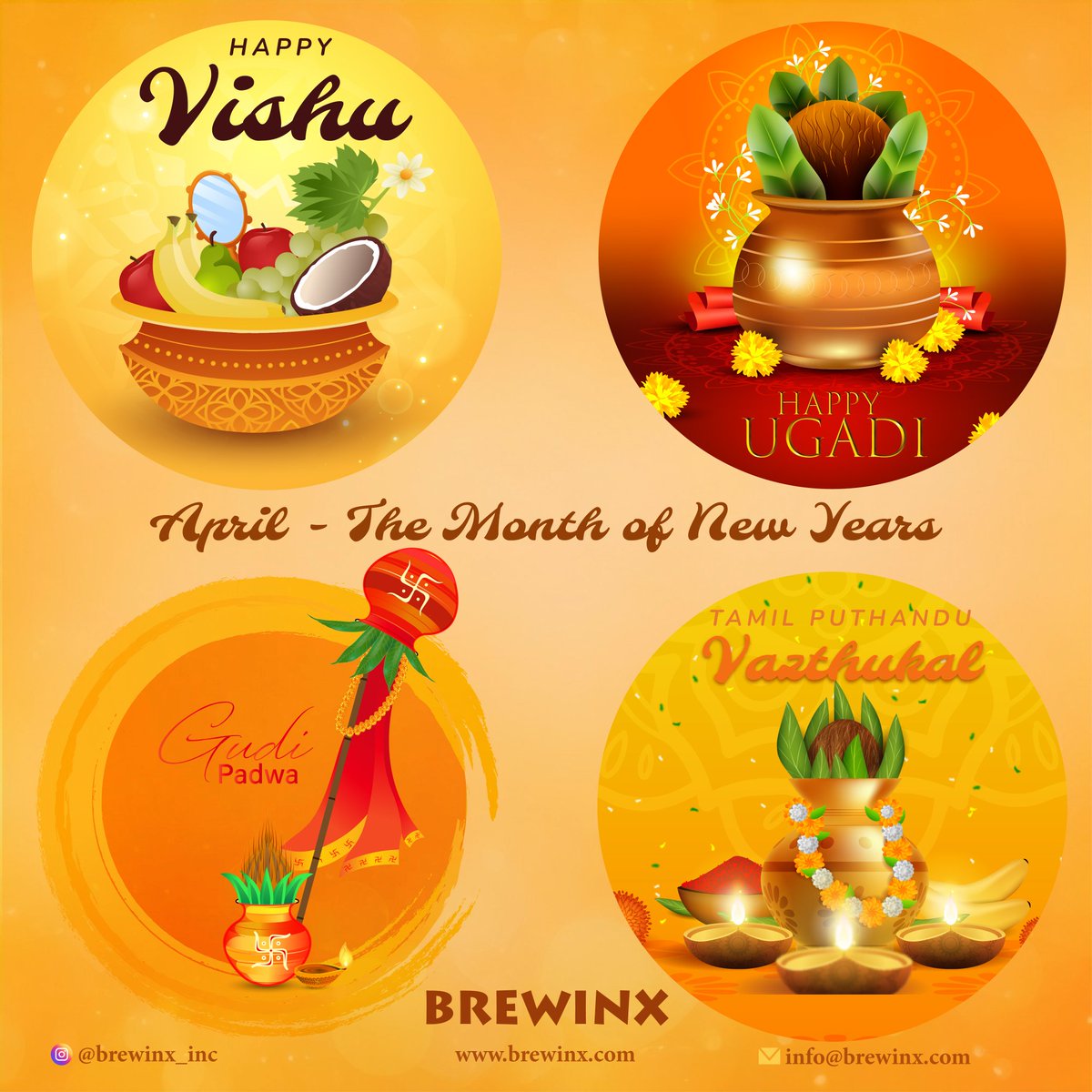 Brewinx_'s tweet image. Welcoming April - The Month of New Years...
#Ugadi #HappyUgadi #UgadiFestival #Ugadi2024 #GudiPadwa #HappyGudiPadwa #GudiPadwaFestival #GudiPadwa2024 #Vishu #HappyVishu  #Vishu2024 #TamilNewYear #ChithiraiThirunaal #ChithiraiThirunal2024 #ChithiraiPuthandu #Brewinx