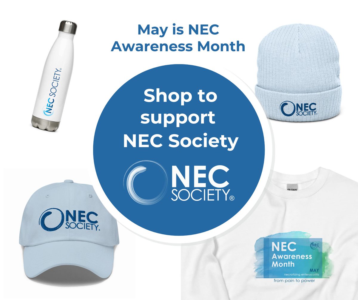 Shout out to @AmyHairMD @ChaabanMD @SusanHintzMD for ordering #NECawareness gear for their teams @TexasChildrens @OUHealth @StanfordChild to get ready for May's NEC Awareness Month and May 17 NEC Awareness Day! You can help us #preventNEC @ necsociety.org/shop/