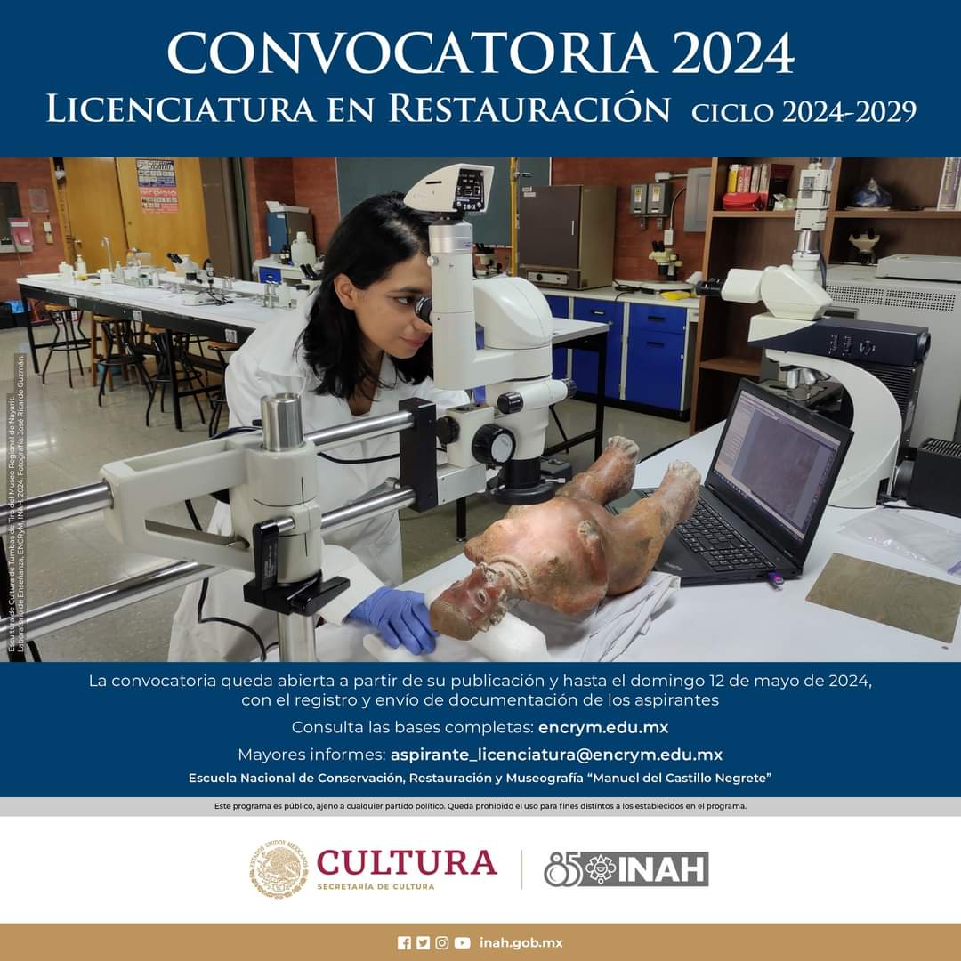 #FormandoProfesionales

¡La #convocatoria para participar en el proceso de ingreso a la Licenciatura en #Restauración ya está abierta!

Aprovecha esta oportunidad y forma parte de nuestra generación 2024-2029.

👉 bit.ly/3wO13MK