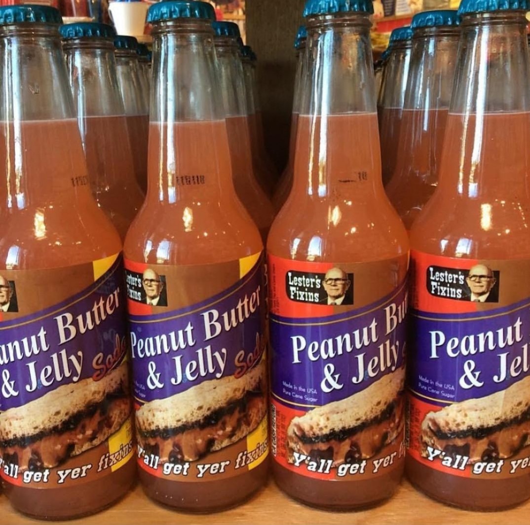 Cheers to National Peanut Butter & Jelly Day! 🚀 #rocketfizz #PeanutButterAndJelly #soda #pbandj #lestersfixins *products vary by location*