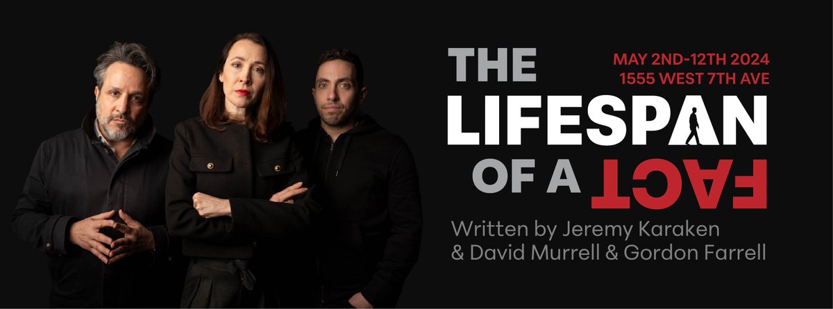 #Vancouver Kindred Theatre Society presents The Vancouver premiere of “The Lifespan of a Fact.” A comedic showdown between truth and fact set in the world of non-fiction publishing starring Ben Immanuel, @loretta_walsh @TalShulman Tickets kindredtheatre.org May 3 - 12