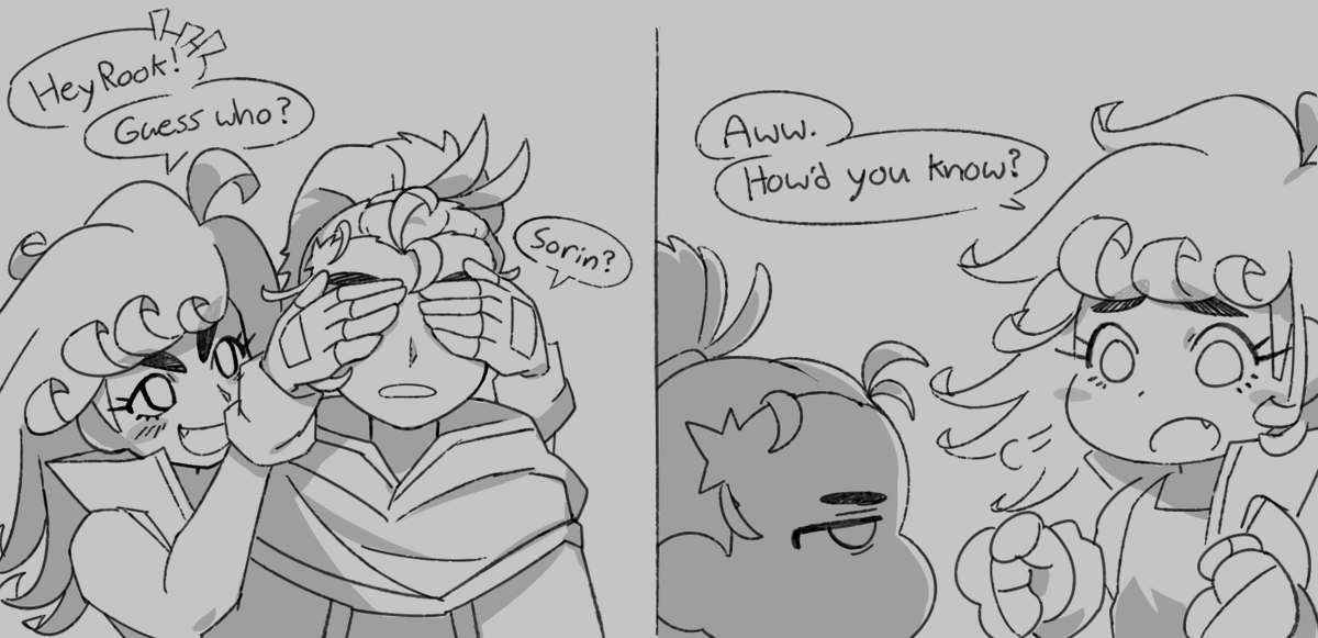 Some doodles of @SpeciToS' OCs (Rook and Sorin) 